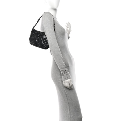 Christian Dior Calfskin Macrocannage Mini Dior Caro Tulip Bag Black 2 of 10
