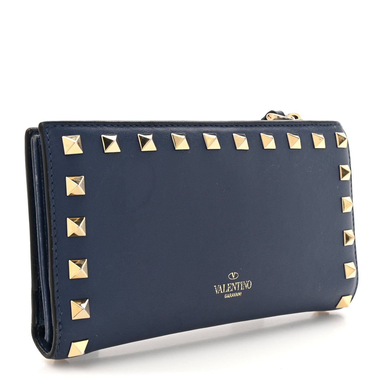 Valentino Garavani Calfskin Rockstud Continental Wallet Baltique 3 of 11