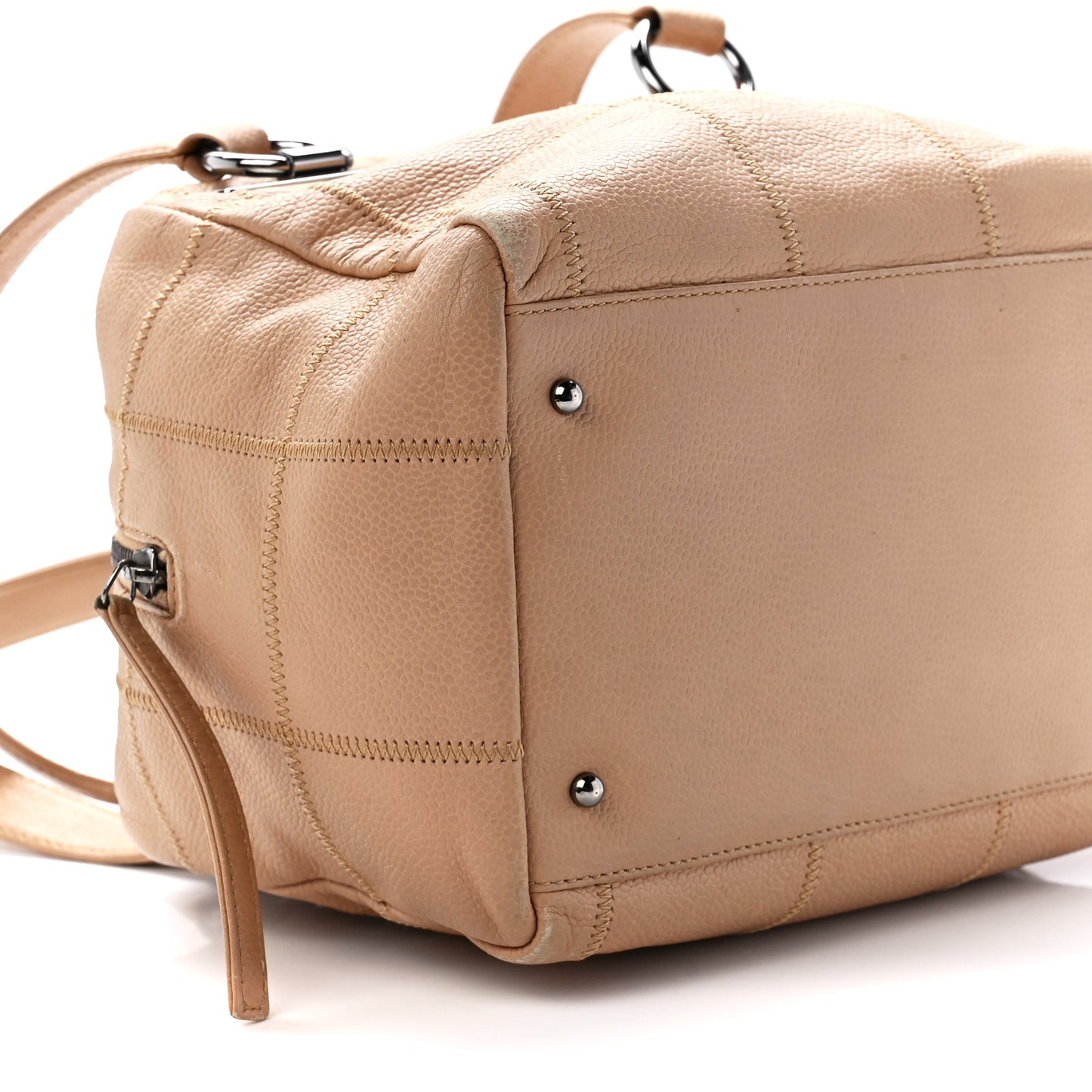 Caviar Square Stitched Bowler Beige