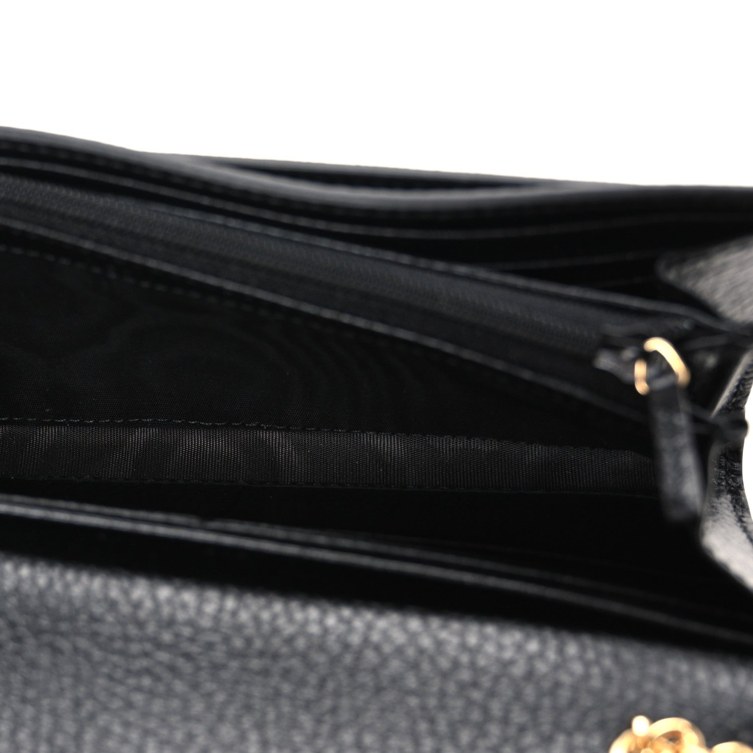 Gucci Dollar Calfskin GG Supreme Monogram Petite GG Marmont Wallet Chain Bag Black Beige Ebony 5 of 10