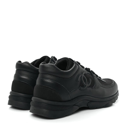 Chanel Lambskin Fabric CC Uniform Sneakers 38 Black 5 of 9