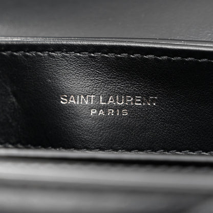 Saint Laurent Calfskin Y Quilted Monogram Monochrome Toy Loulou Crossbody Bag Black 6 of 10