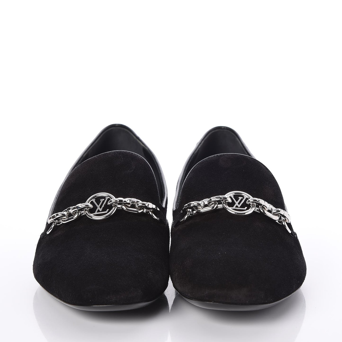 Suede Schoolgirl Flat Slippers 39 Black