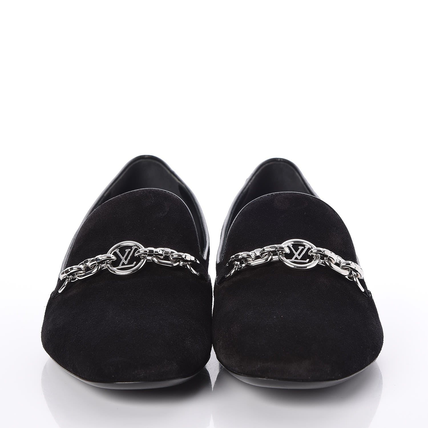 Louis Vuitton Suede Schoolgirl Flat Slippers 39 Black 2 of 8