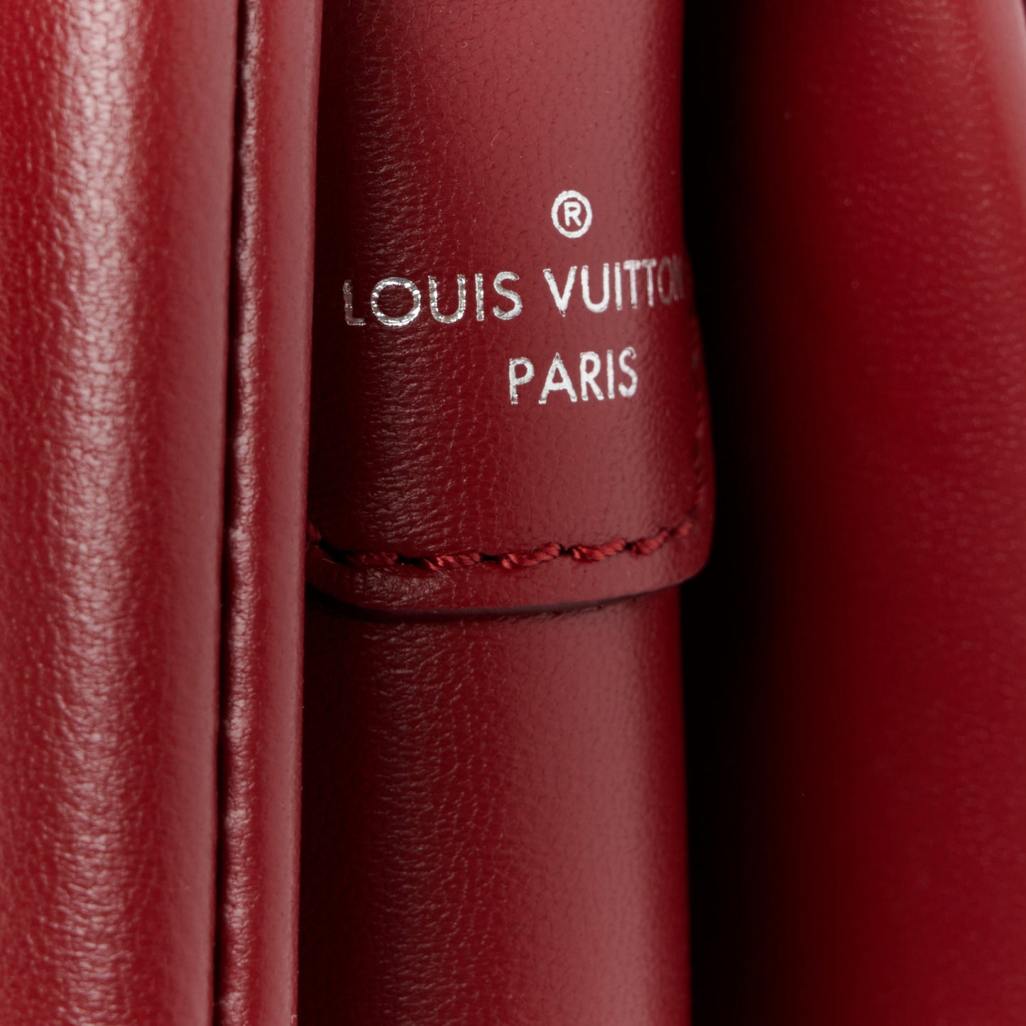 Lambskin Embossed Monogram Coussin PM Wine