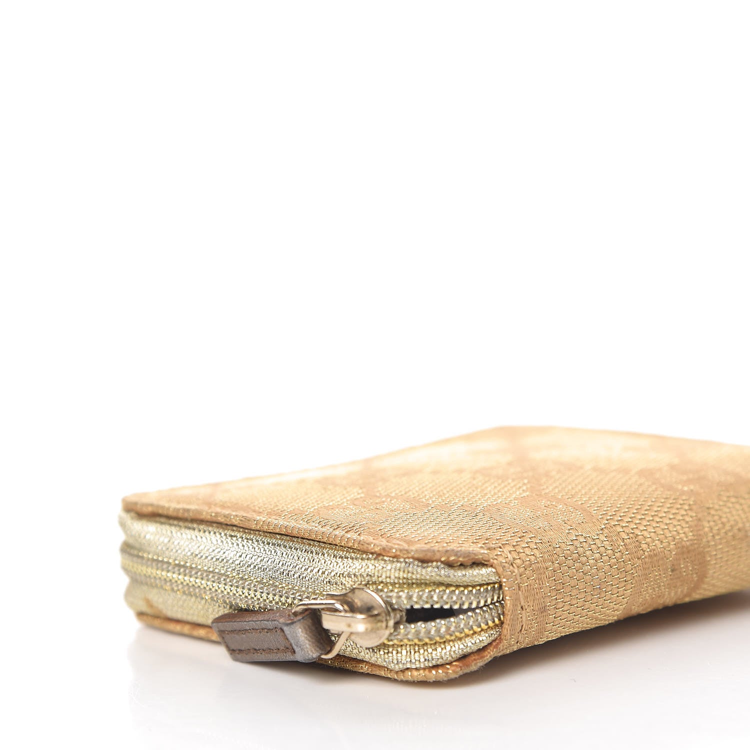 Gucci Monogram Zip Around Coin Purse Gold 8 of 9