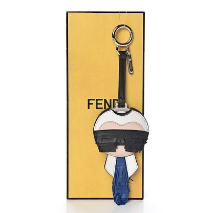 Fendi Nappa Fringe Karlito Mirror Bag Charm Zaffiro 3 of 3