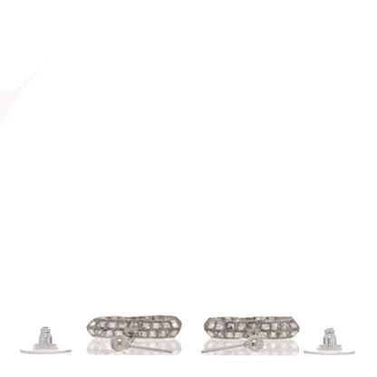 Chanel Baguette Crystal CC Drop Earrings Silver 3 of 5