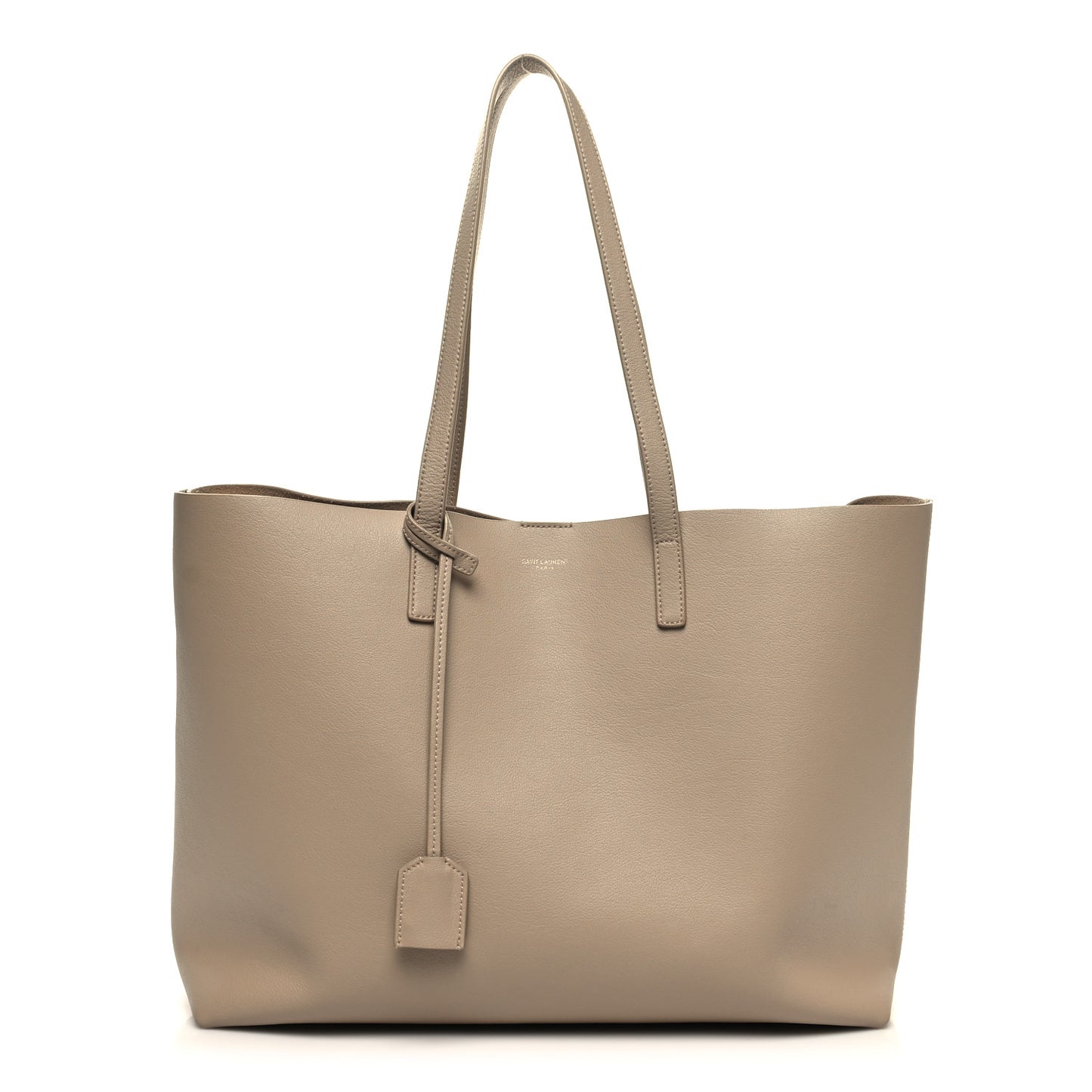 Calfskin Large Shopping Tote Dark Beige