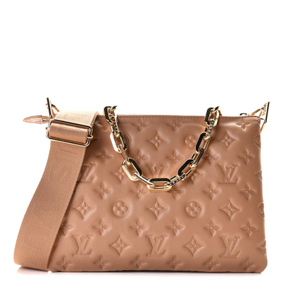 Louis Vuitton Lambskin Embossed Monogram Coussin PM Camel 1 of 11