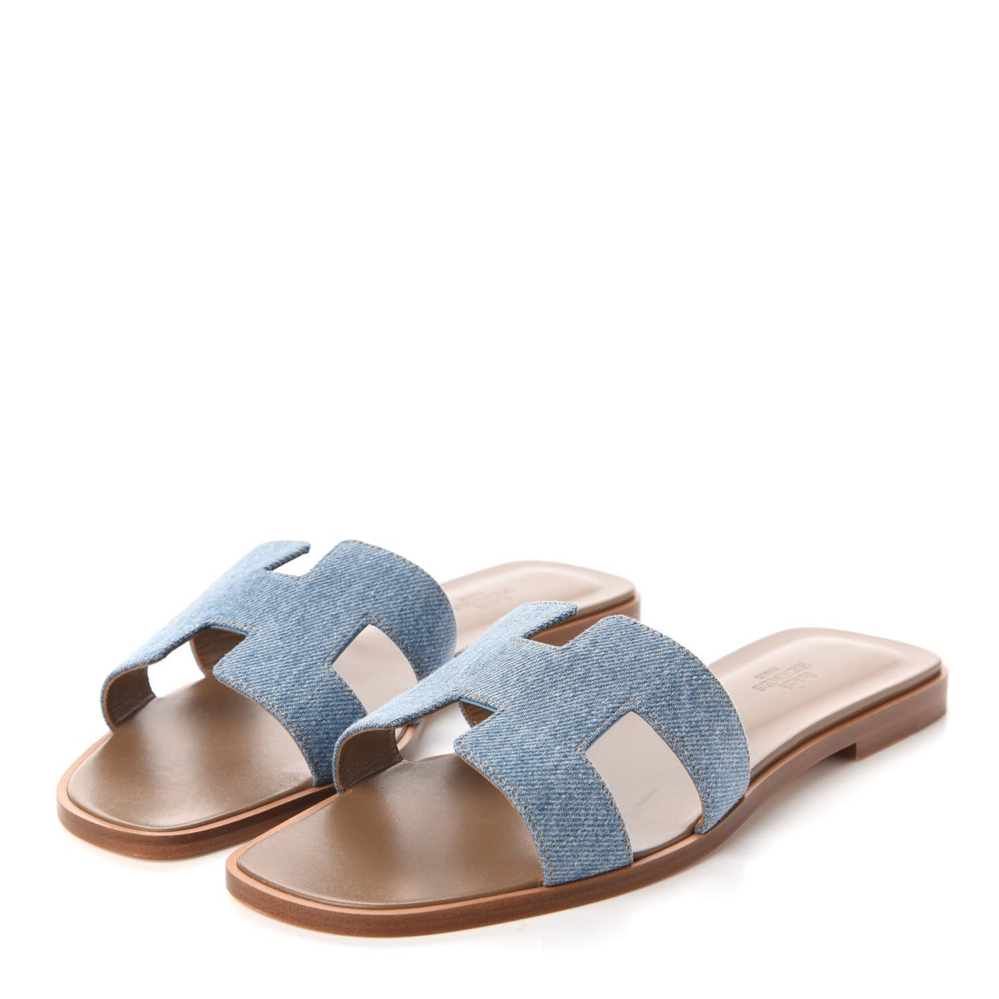 Denim Canvas Oran Sandals 39 Bleu Clair