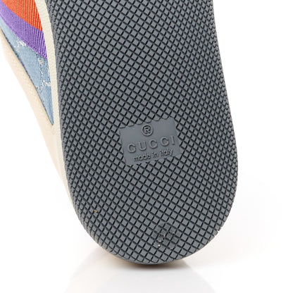 Gucci Calfskin Lame GG Monogram Web Womens Screener Sneakers 39.5 Blue Silver Dusty Milk Shine Purple 7 of 10