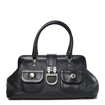 Christian Dior Calfskin Buckle Frame Satchel Black 1 of 10