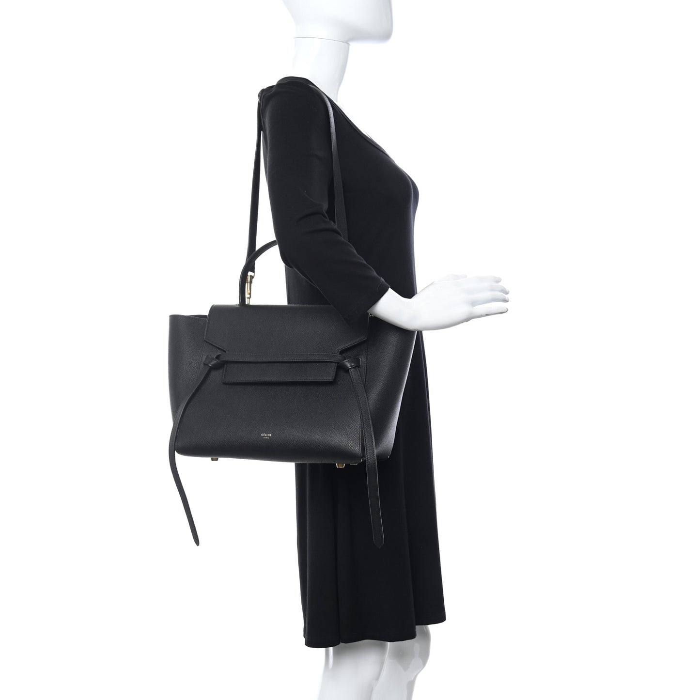 Grained Calfskin Mini Belt Bag Black