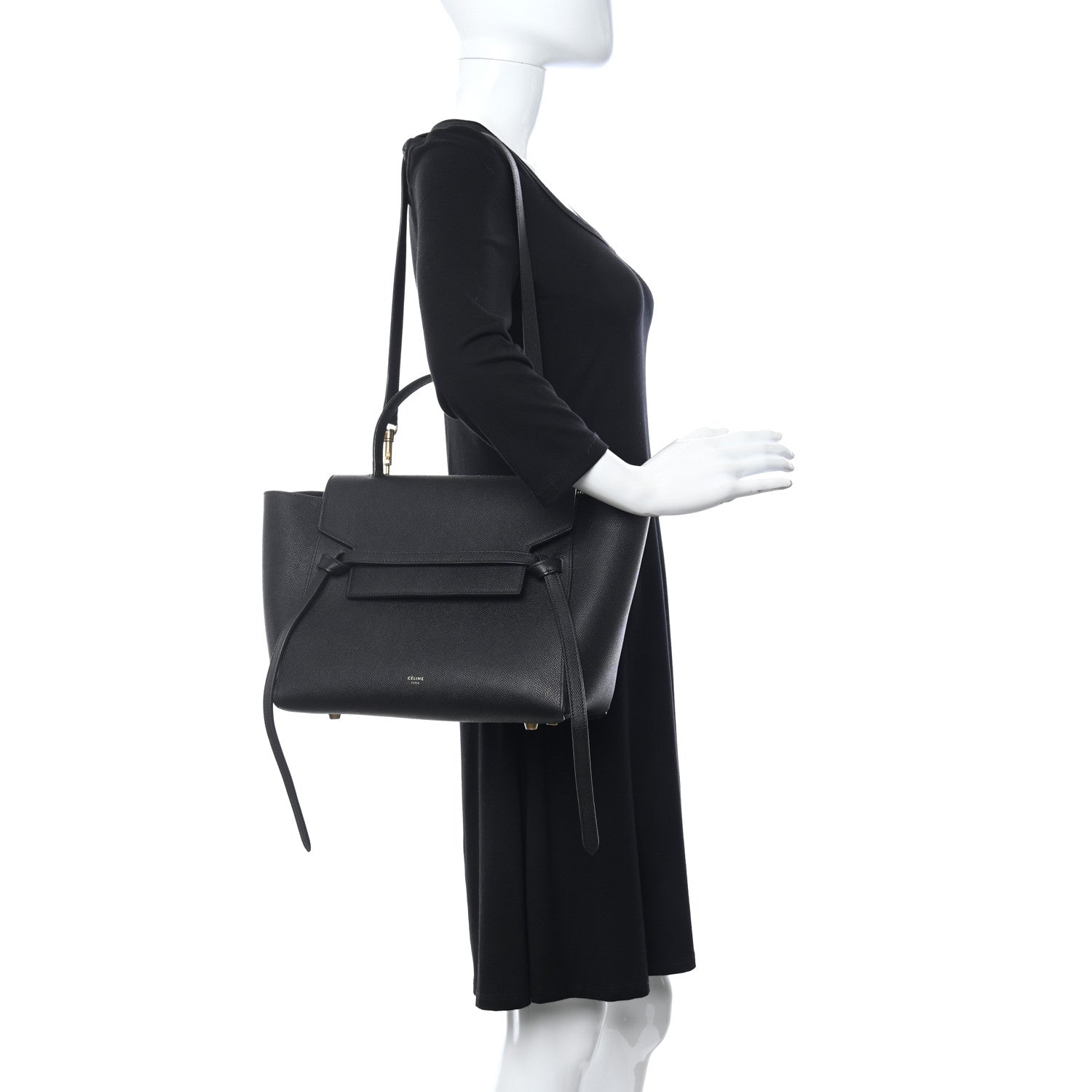 Celine Grained Calfskin Mini Belt Bag Black 2 of 8