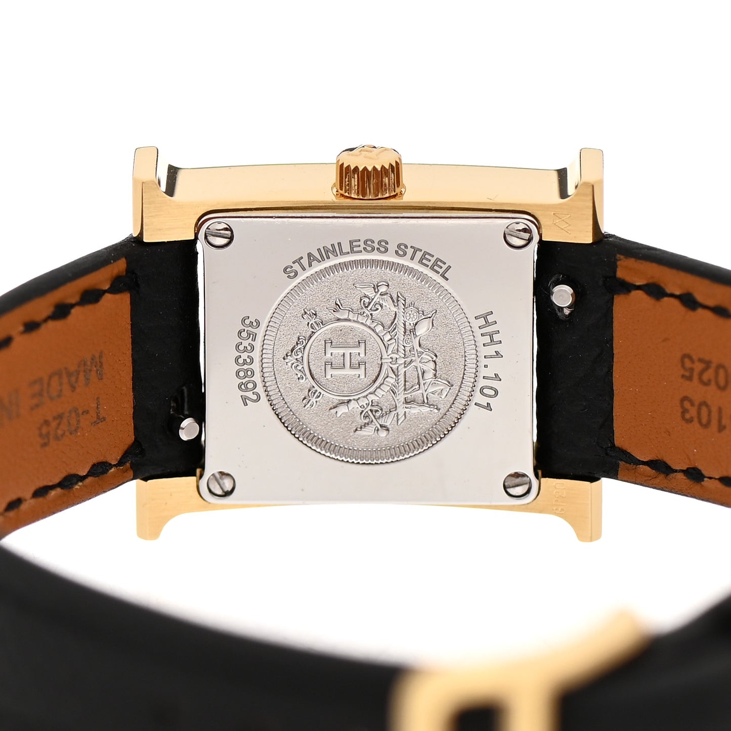 Stainless Steel Epsom 17.2mm Heure H Hour Quartz Watch Noir