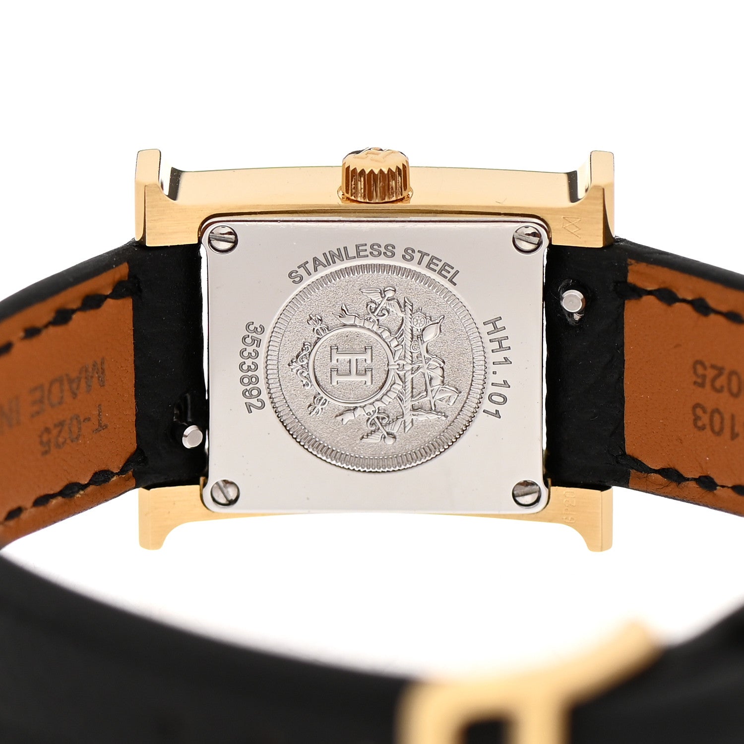 Hermes Stainless Steel Epsom 17.2mm Heure H Hour Quartz Watch Noir 4 of 5