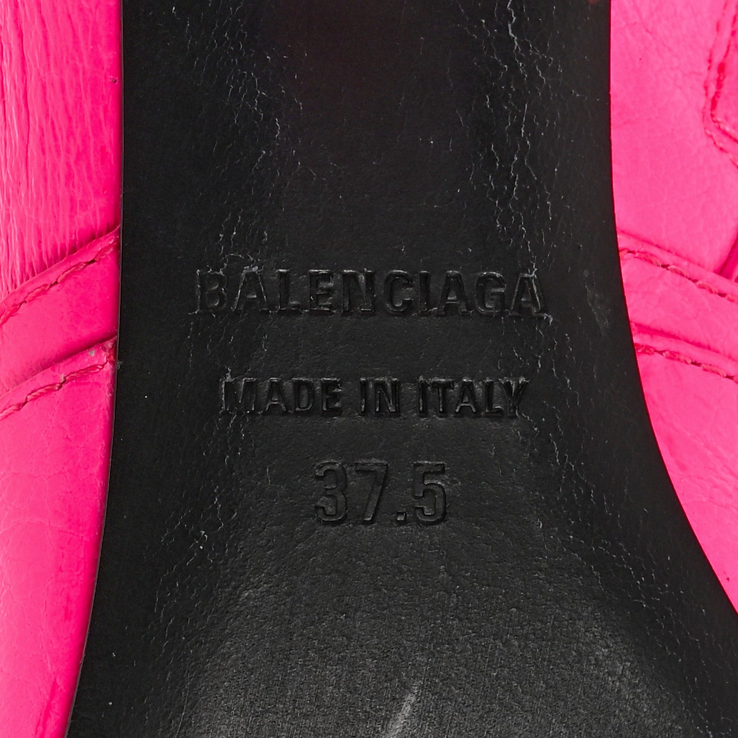 Balenciaga Agneau Arena Cagole 90mm Ankle Boots 37.5 Fluo Pink 6 of 10