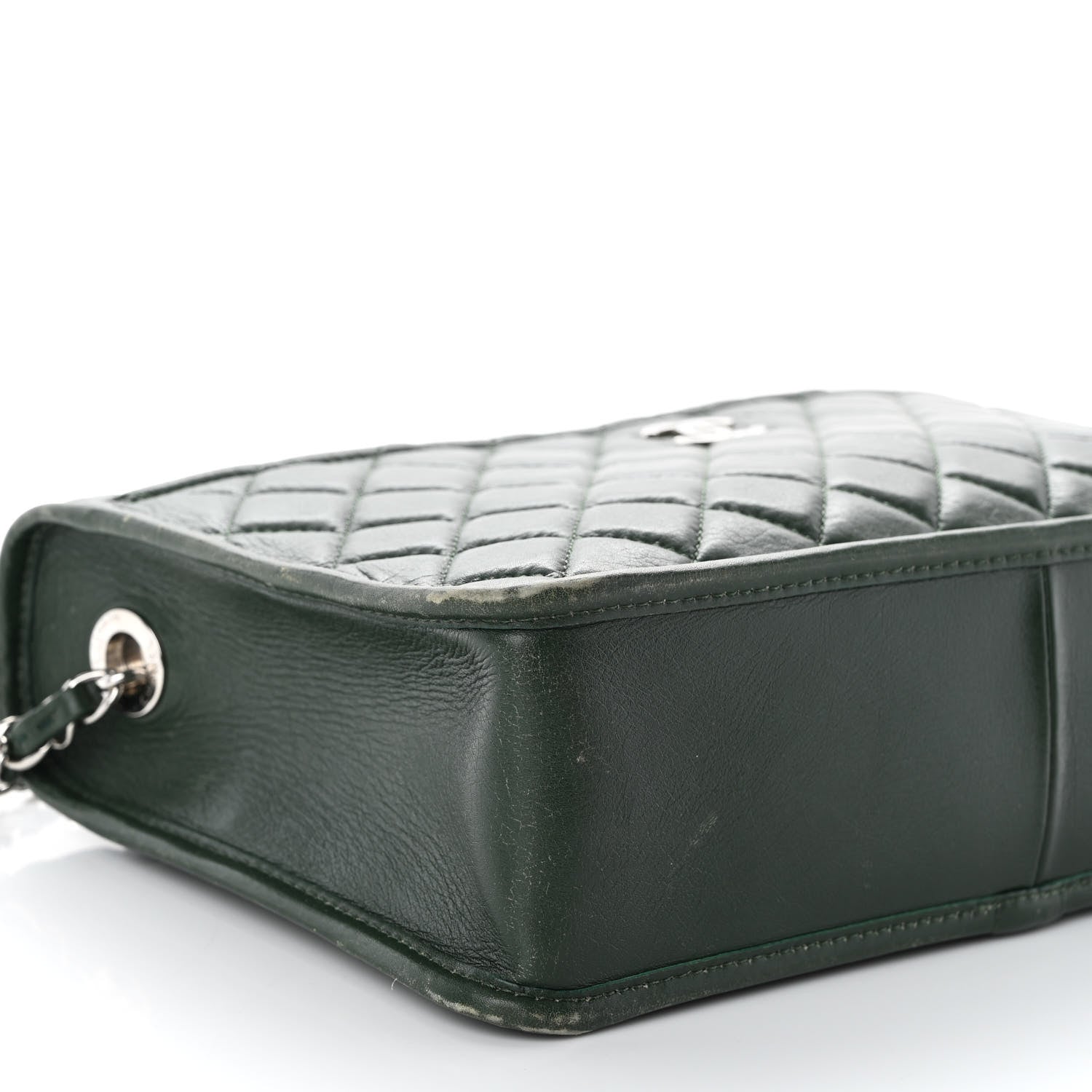 Chanel Aged Calfskin Quilted Large Working Vibe Camera Case Khaki 9 of 10
