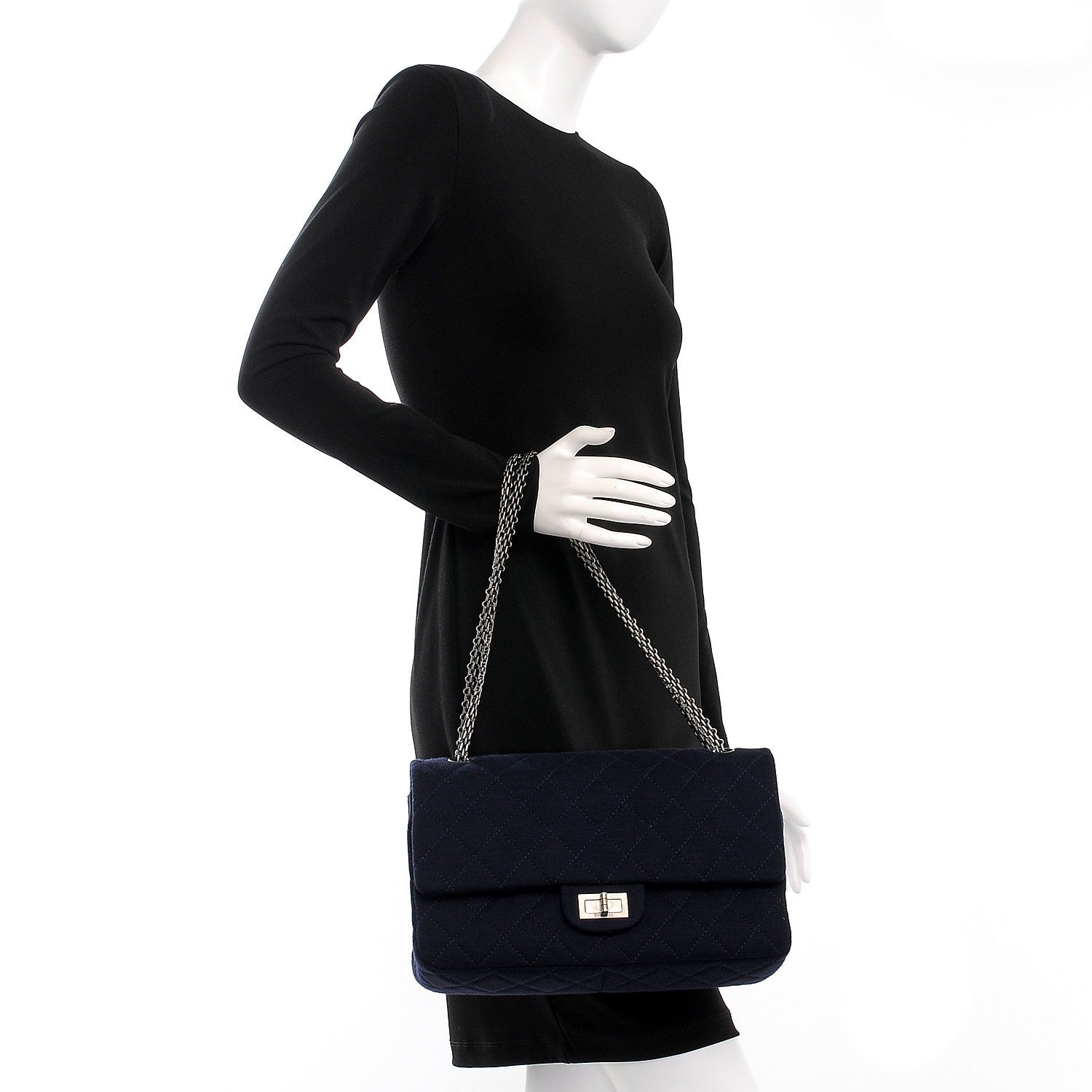 Chanel Jersey Quilted 2.55 Reissue 227 Flap Navy 2 of 8