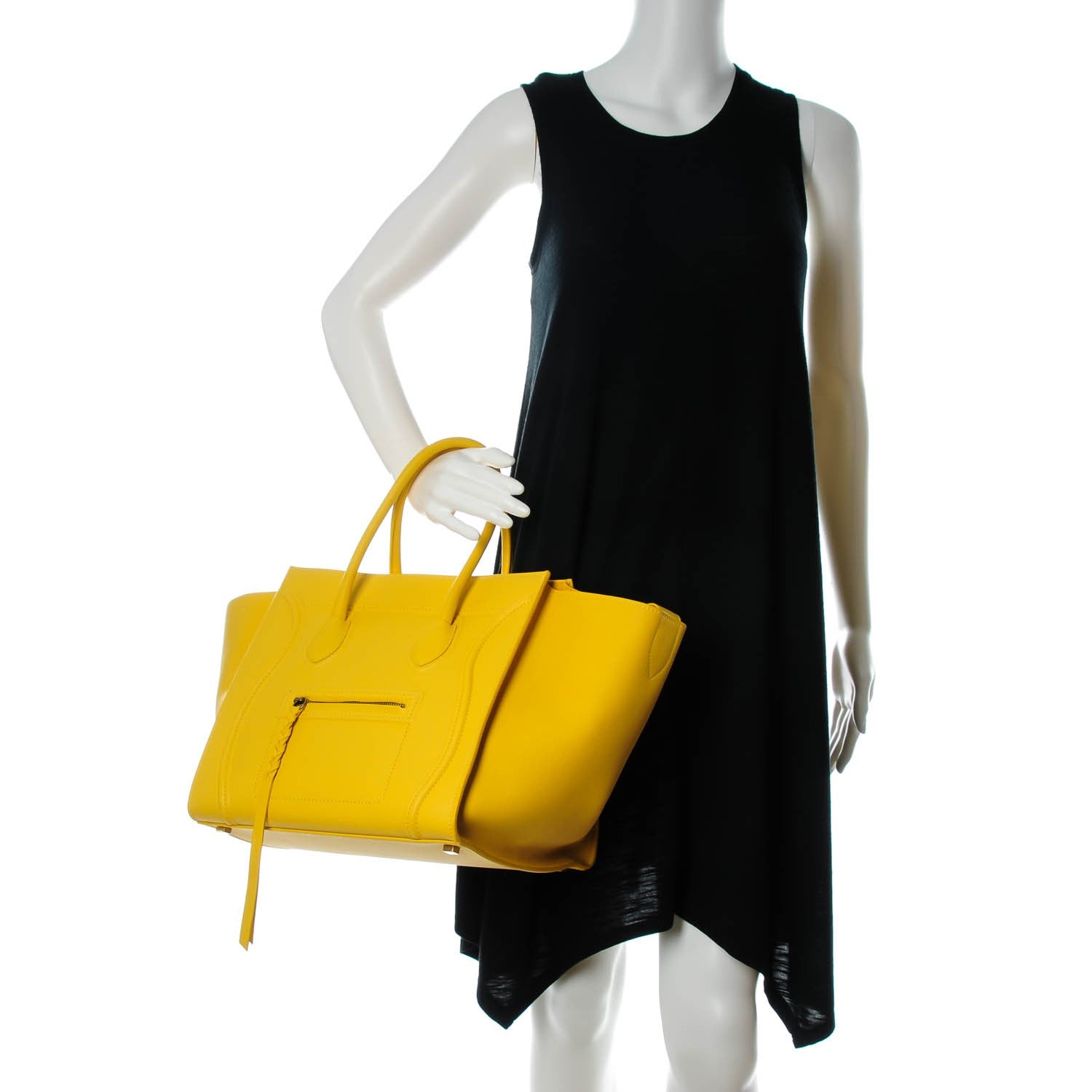 Celine Supple Calfskin Medium Phantom Luggage Sun Yellow 2 of 9