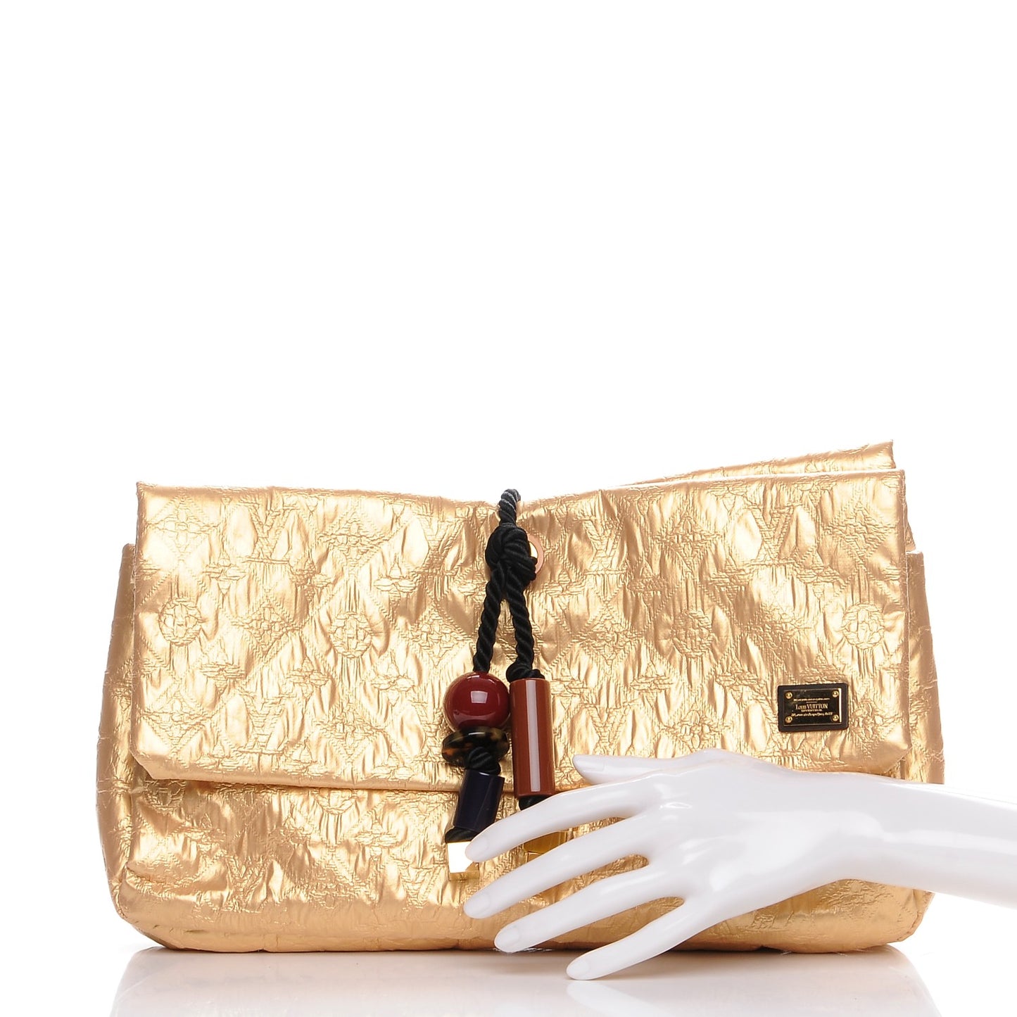 Jacquard Quilted Monogram Limelight African Queen Clutch Masai