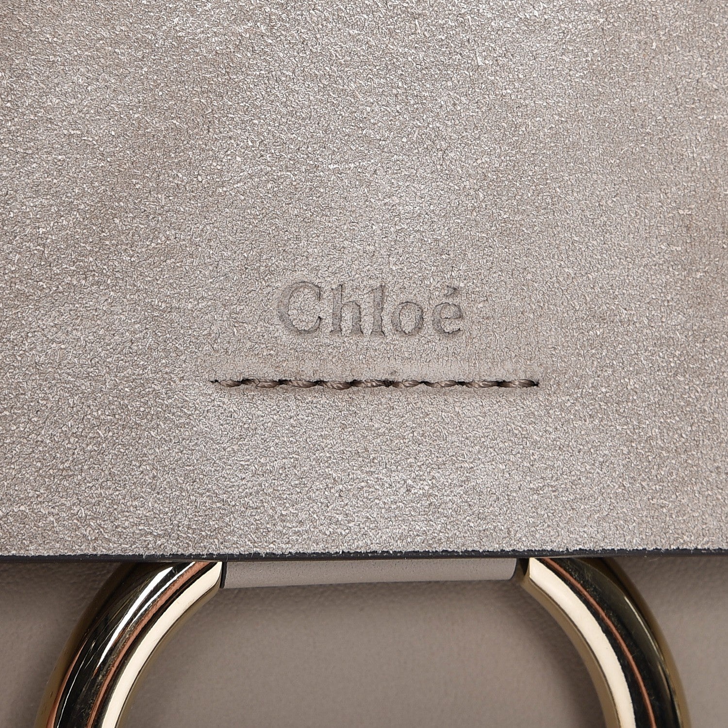 Chloe Calfskin Suede Medium Faye Shoulder Bag Motty Grey 7 of 7