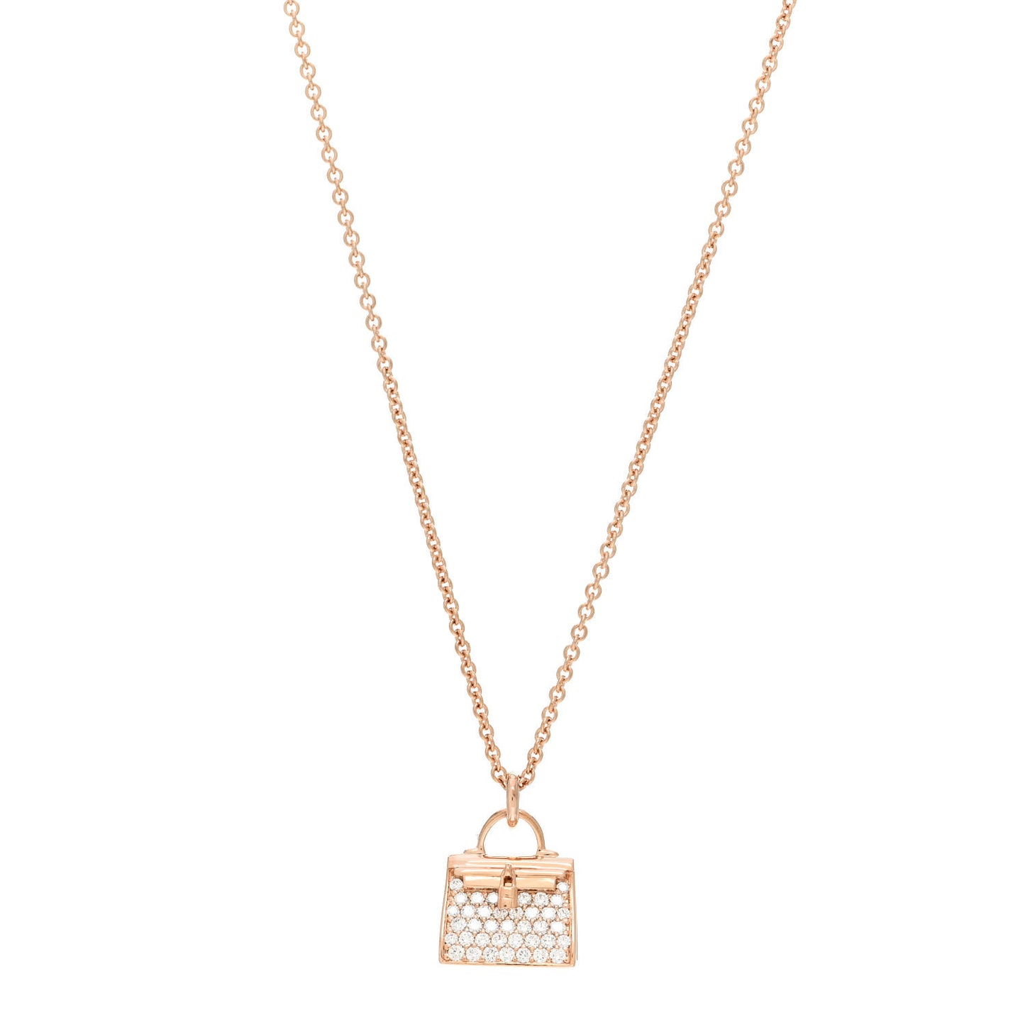 18K Rose Gold Diamond Kelly Amulettes Pendant Necklace