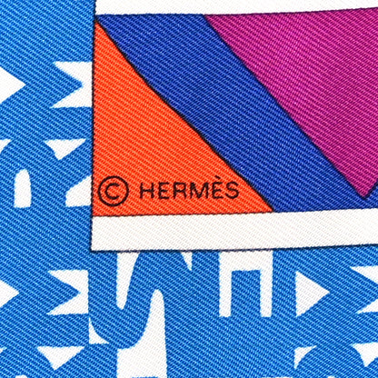 Hermes Silk Ex-Libris En Cravates 90 Scarf Bougainvillea Orange Encre 3 of 4