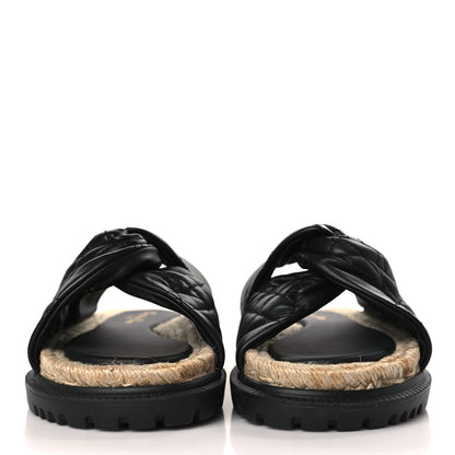 Christian Dior Calfskin Cannage Dtwist Espadrille Platform Sandals 39 Black 2 of 7