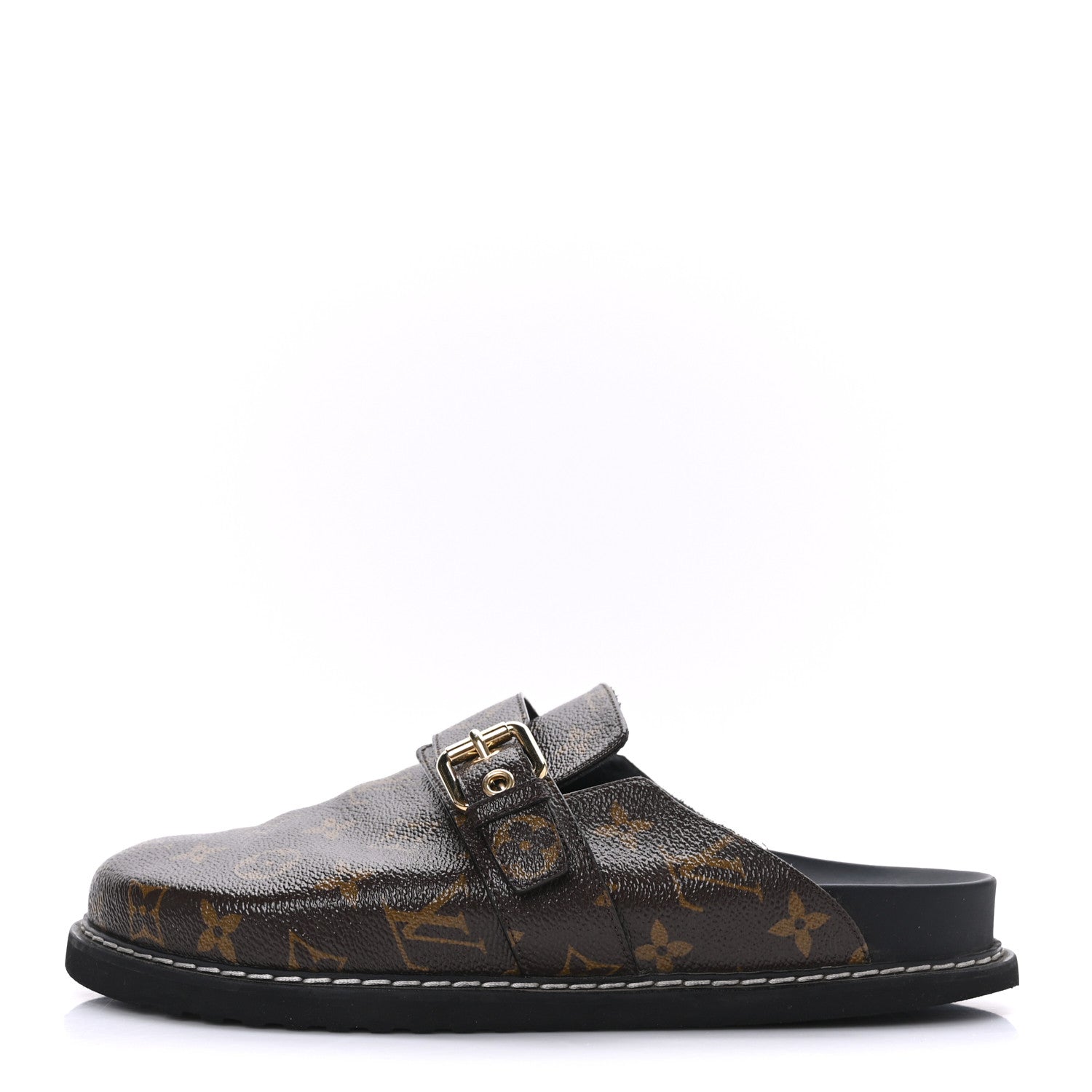 Louis Vuitton Patent Monogram Cosy Flat Comfort Clog Mules 38.5 Cacao Brown 1 of 8