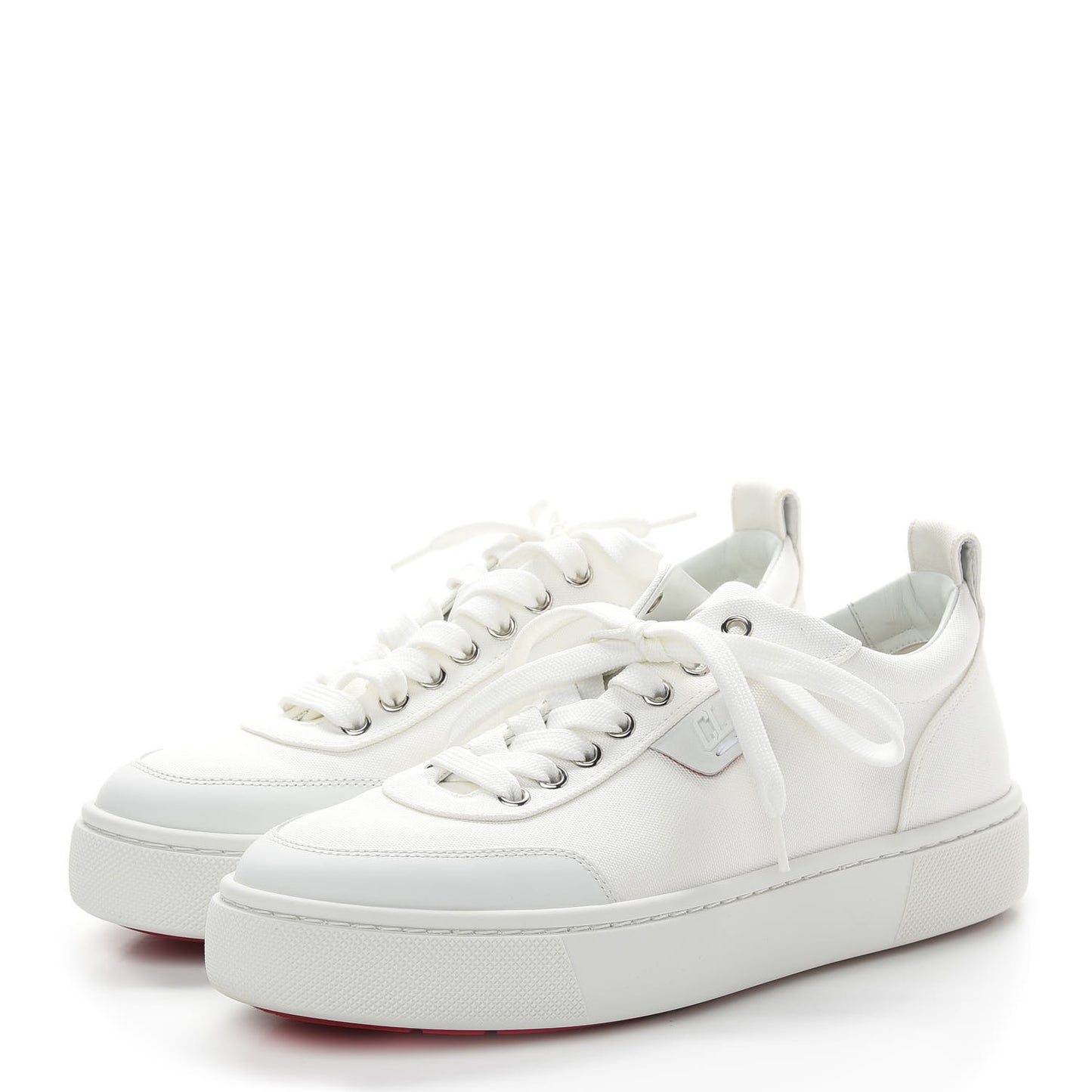 Toile Calfskin Simplerui Flat Sneakers 39.5 White