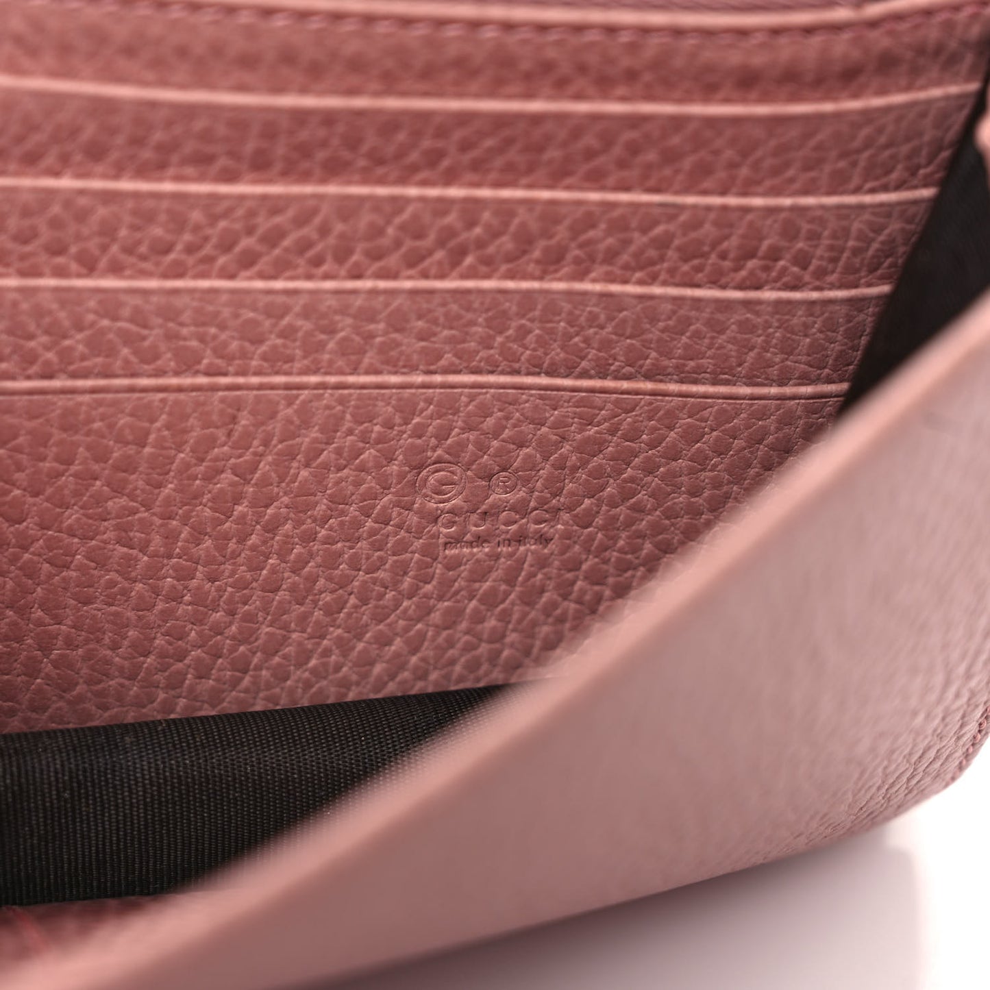 Dollar Calfskin Interlocking G Chain Wallet Soft Pink