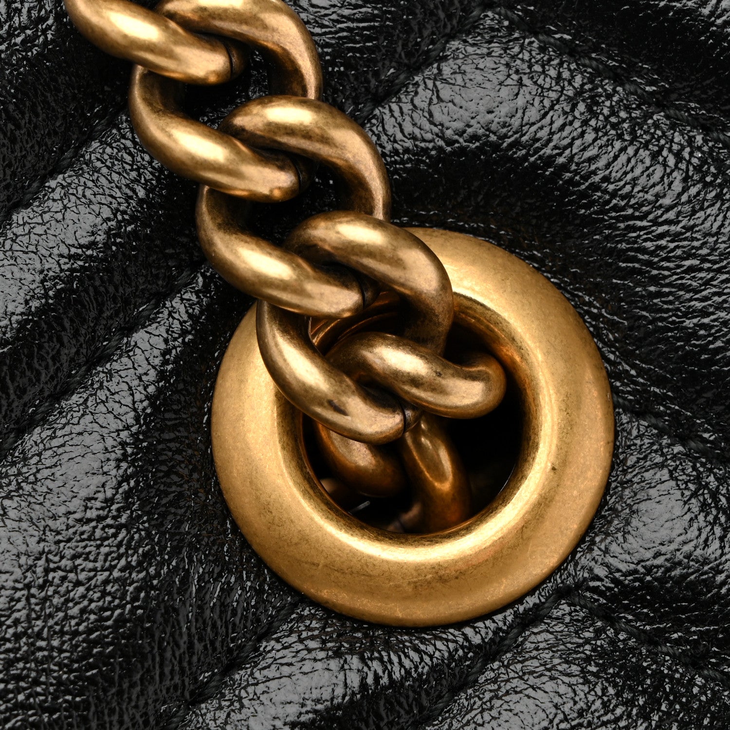 Gucci Vintage Calfskin Matelasse Medium GG Marmont Slim Tote Black Black 11 of 11