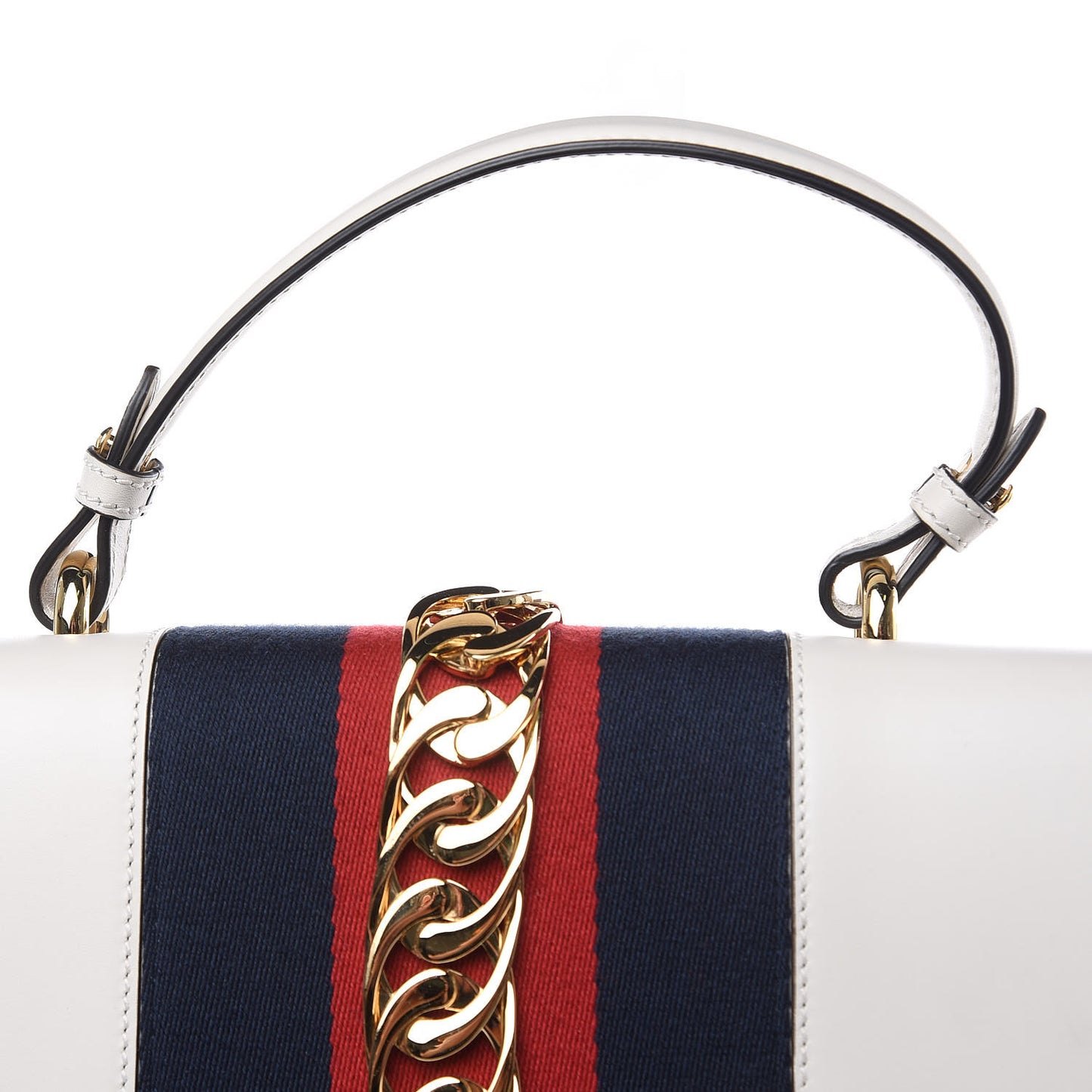 Calfskin Maxi Sylvie Top Handle Bag White