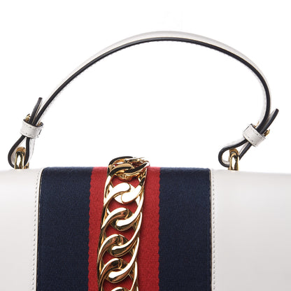 Gucci Calfskin Maxi Sylvie Top Handle Bag White 9 of 9