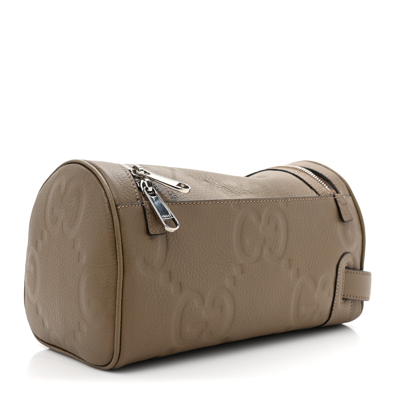 Gucci Piuma Calfskin Jumbo GG Embossed Small Toiletry Case Good Taupe 3 of 10