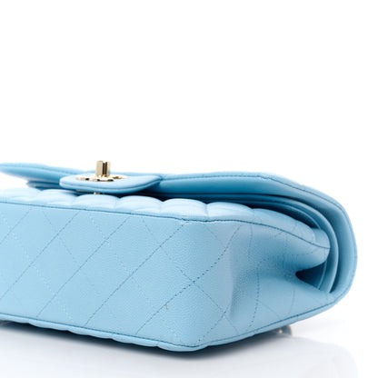 Chanel Caviar Quilted Small Double Flap Light Blue 11 of 12