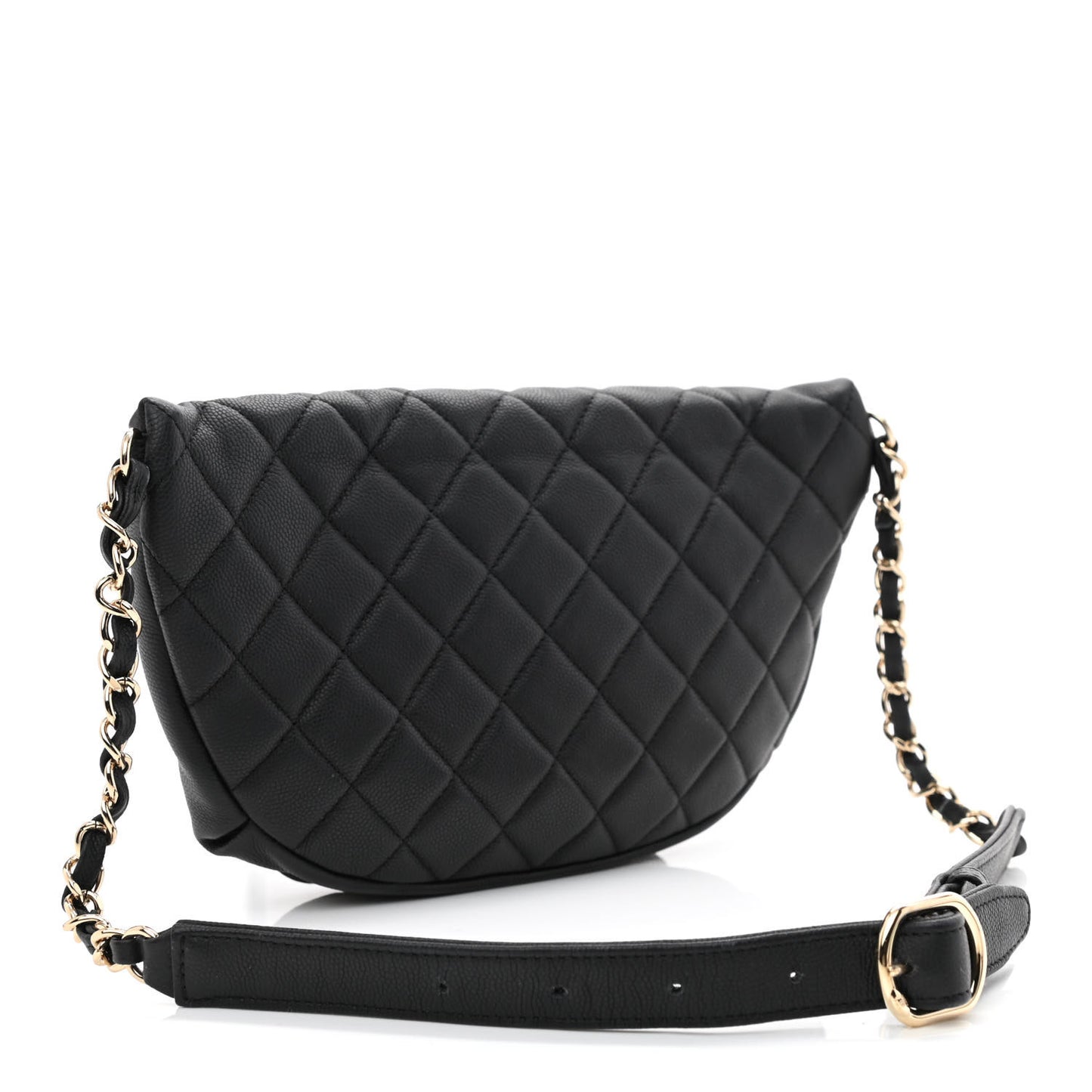Caviar Quilted Business Affinity Waist Belt Bag Black