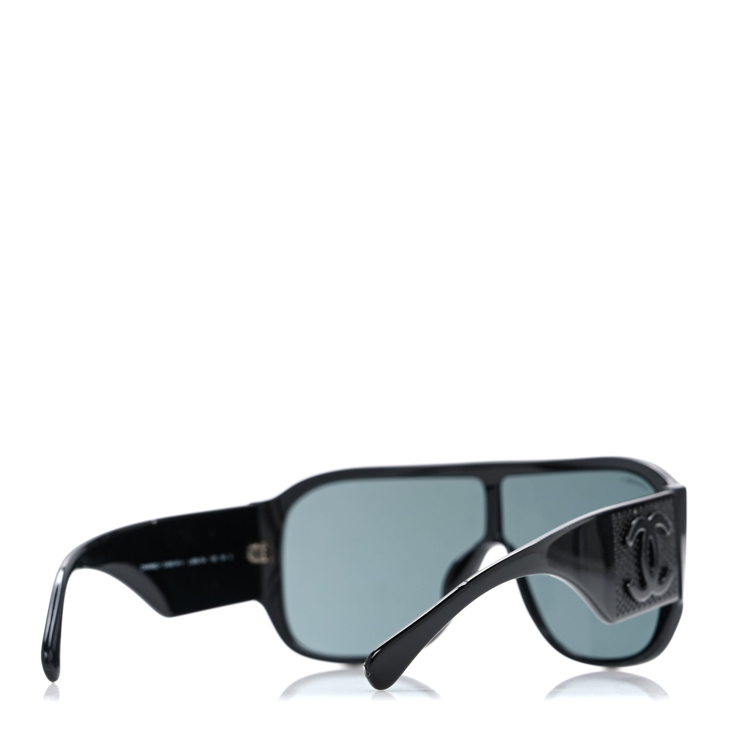 Acetate Crystal CC Shield Sunglasses 5466-B-A Black
