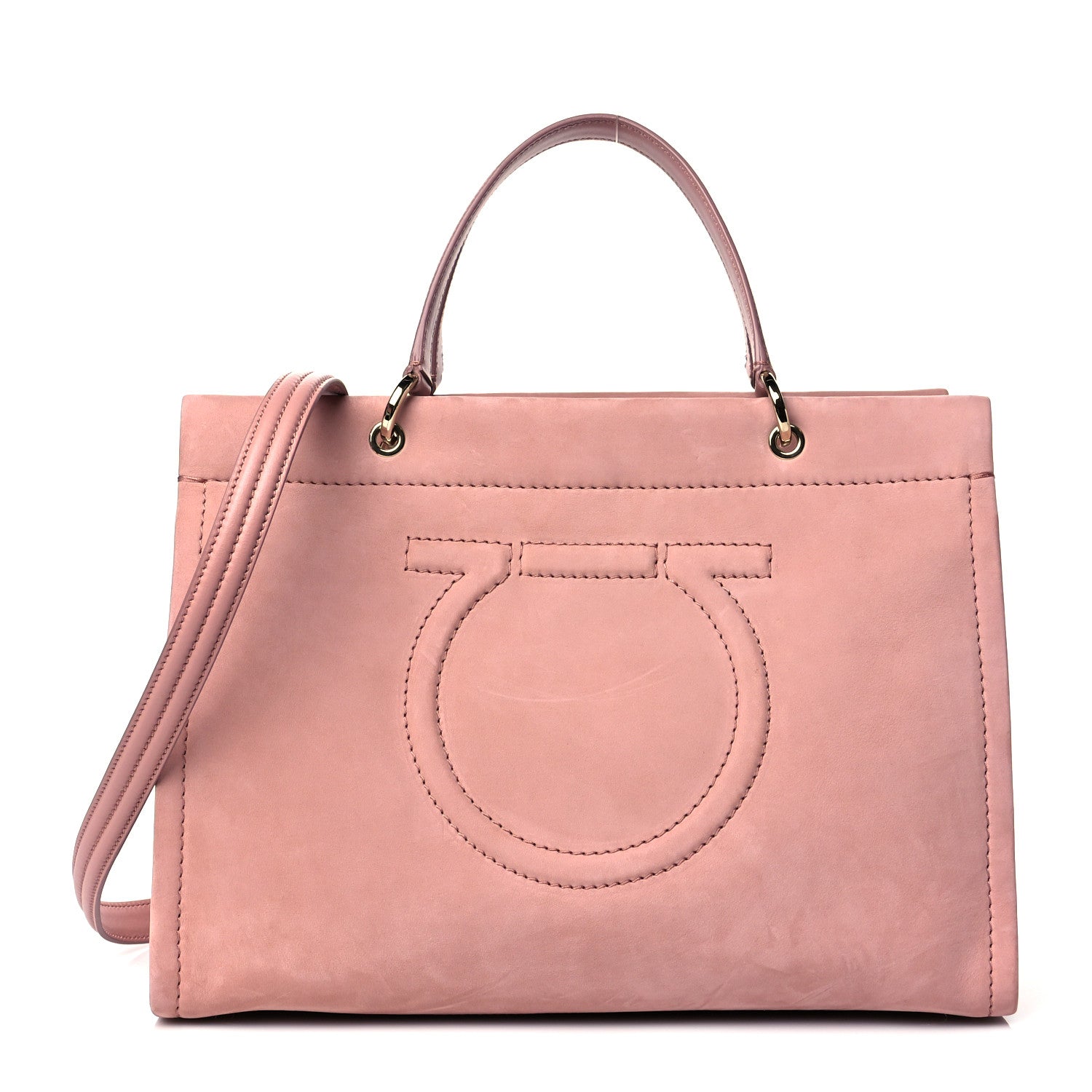 Salvatore Ferragamo Suede Mink Medium Meera Tote Pink 1 of 9