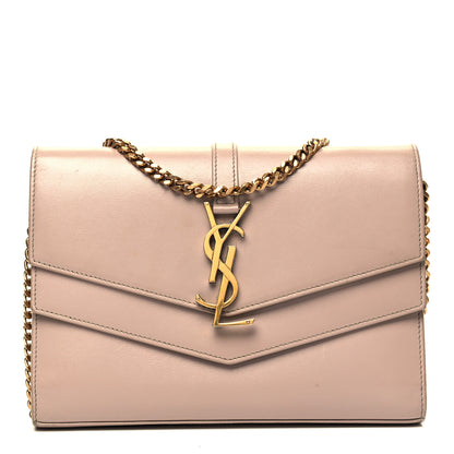 Saint Laurent Smooth Calfskin Sulpice Monogram Chain Wallet Light Natural 1 of 7