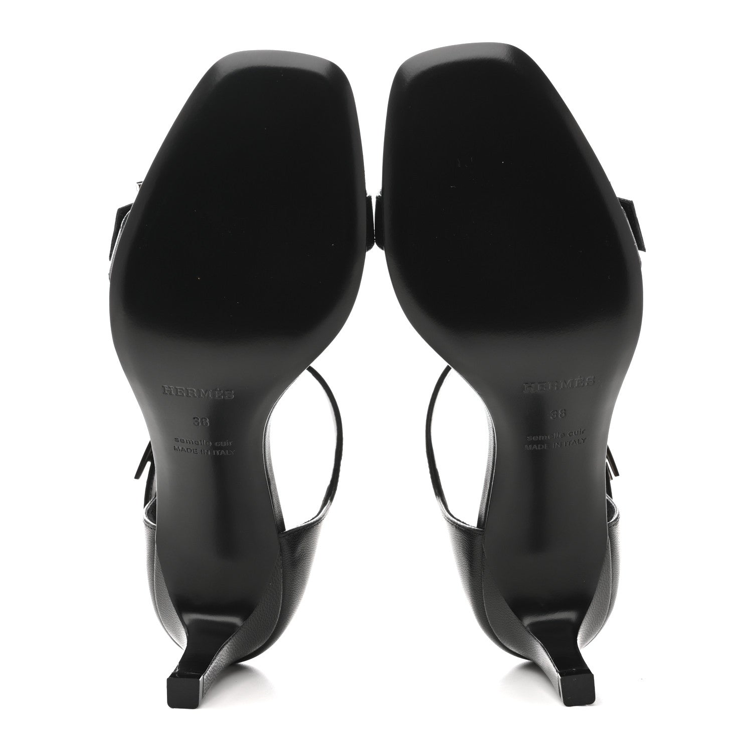 Hermes Chevre Judy 70 Sandals 38 Black 6 of 10