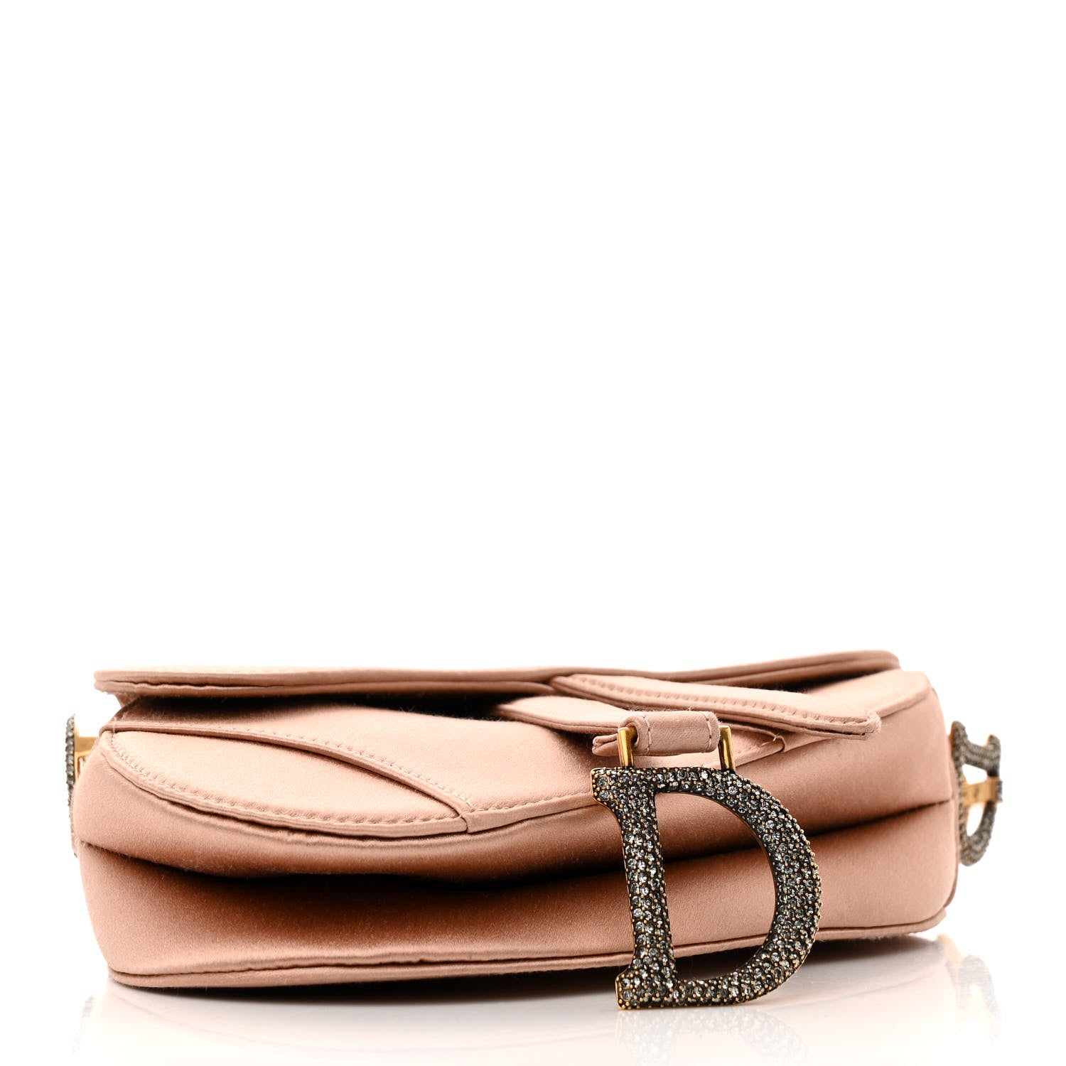 Christian Dior Satin Crystal Mini Saddle Bag Powder Beige 6 of 21