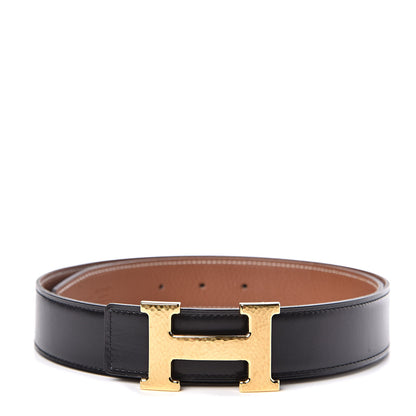 Hermes Box Togo Martelee H Belt 32mm Belt 85 Black Gold 1 of 7