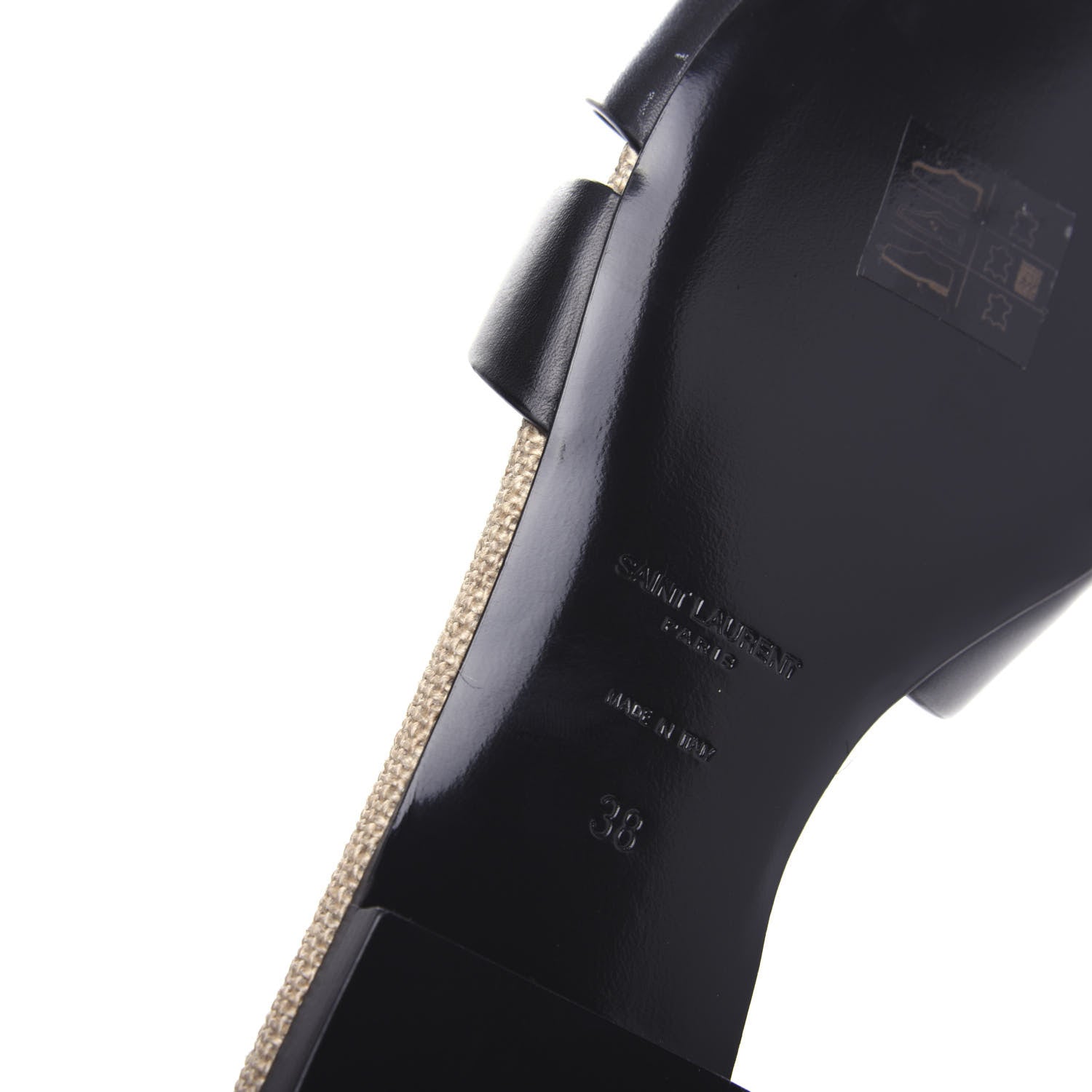 Saint Laurent Calfskin Rope Tribute 05 Slide Sandals 38 Black 9 of 10