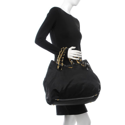 Prada Tessuto Nylon Chain Shoulder Bag Black 2 of 7