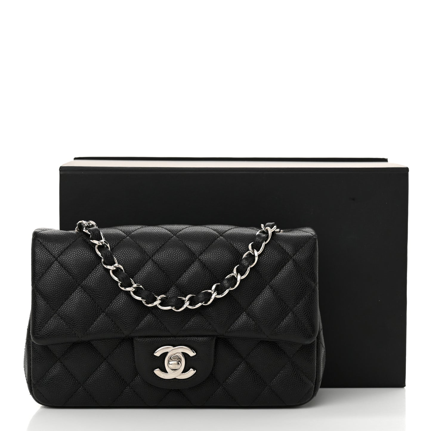 Caviar Quilted Mini Rectangular Flap Black