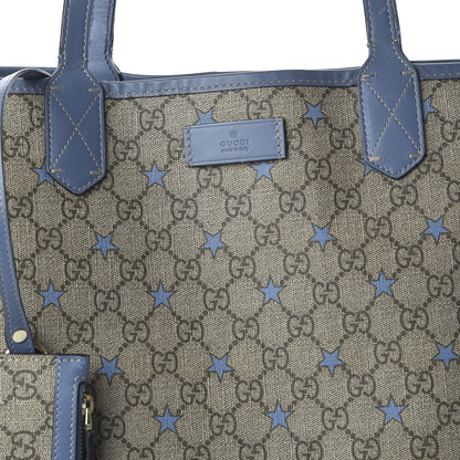 Gucci GG Supreme Stars Tote Blue 10 of 12