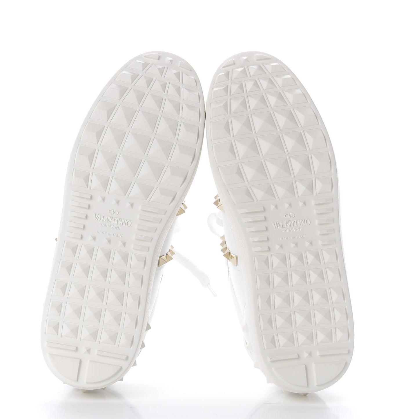 Calfskin Rockstud Untitled Open Sneakers 37.5 White
